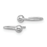 Sterling Silver Rhodium-plated Polished Ball Pair of Cuff Earrings